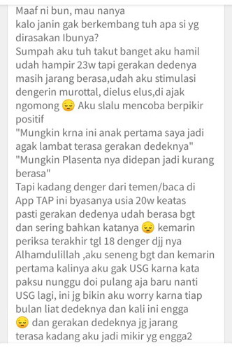 23w belum merasakan gerakan janin