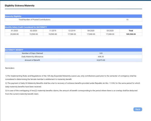 SSS MATERNITY BENEFITS