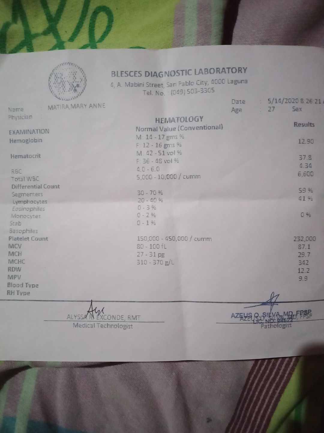 hcg result