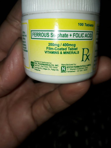 Taking ferrous sulfate + folic acid