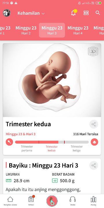 kontraksi di kehamilan 23week