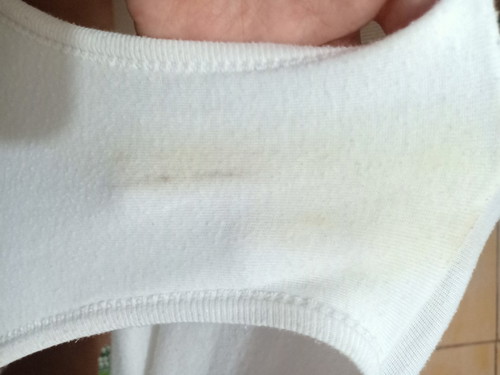 gray stain on panty