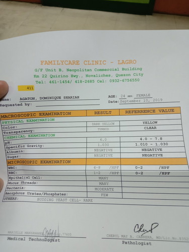 urinalysis result