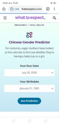 chinese calendar gender prediction