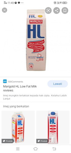 marigold HL low fat milk