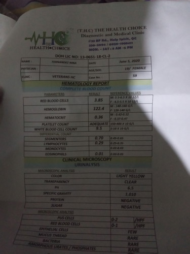 Laboratory results