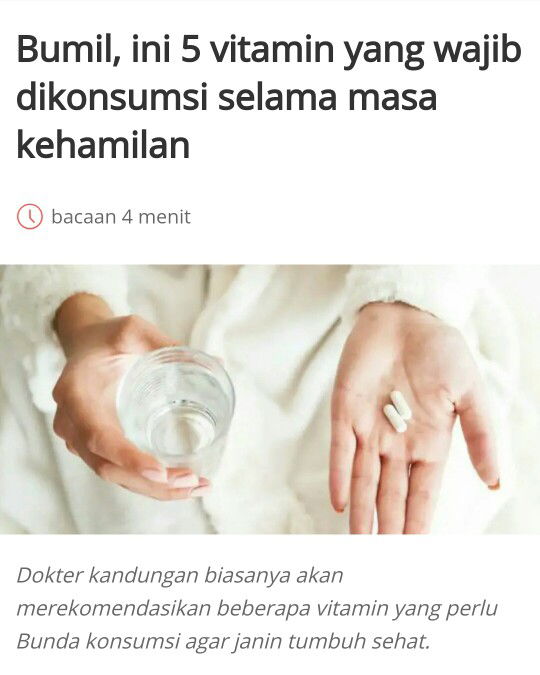 Vitamin yang Dibutuhkan Bumil