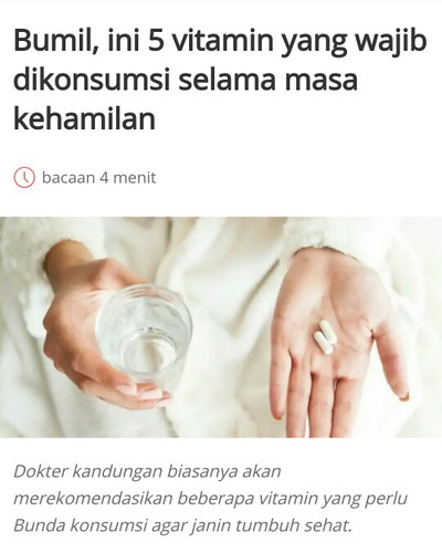 Vitamin yang Dibutuhkan Bumil