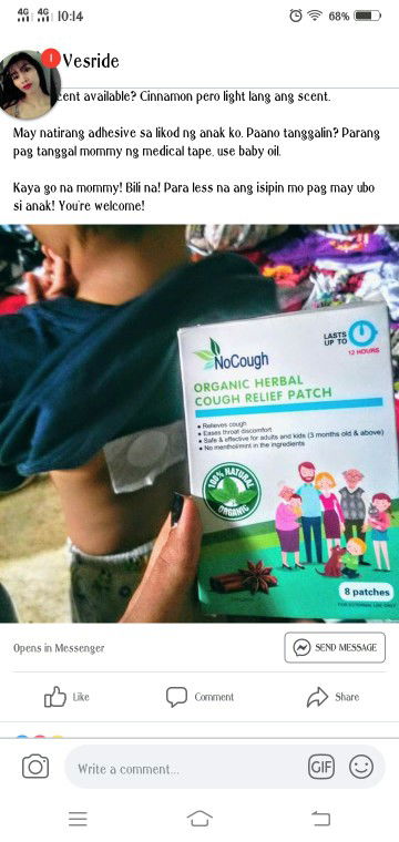 hello mga mommies, may nka try napo ba gumamit ng no cough patch sainyo? effective poba tlg? n safe poba sa 3 months  old na baby?