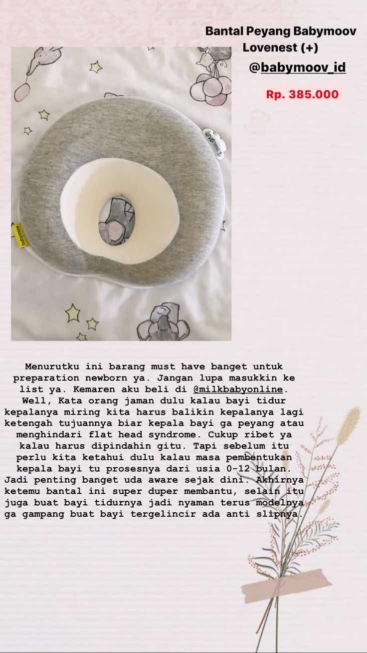 Bantal Peyang untuk Kepala Bayi