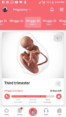 32weeks 1days