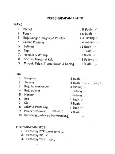 perlengkapan ke rumah sakit