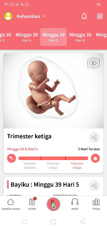 2  hari menjelang hpl