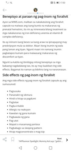 Nabasa Ko Lang May Side Effect Ang Pag Inum Ng Ferrouse /folarivit