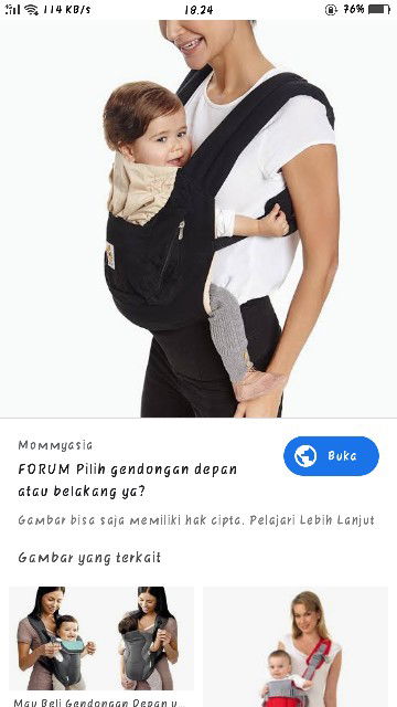 gendongan depan