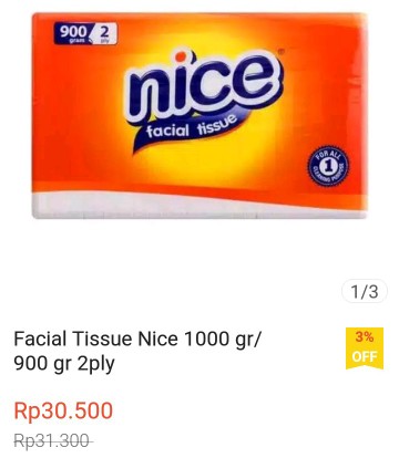 PROMO Facial Tissue Nice 900 gr 2ply