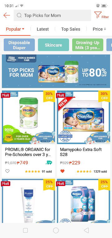 Shopee BABY FAIR SALE and PAMPERS BRAND SALE