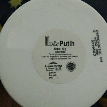 bedak marck ada kandungan salicylic acid