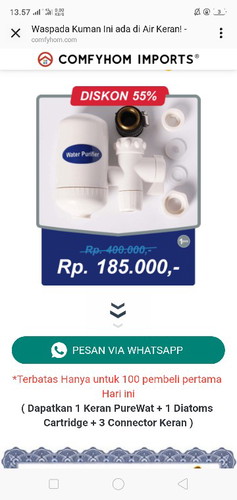 water purifier  (alat penjernih air)