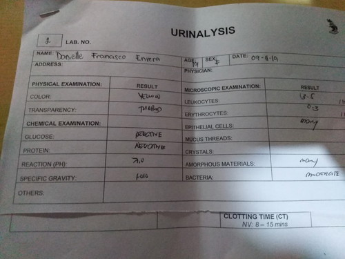 URINALYSIS RESULT