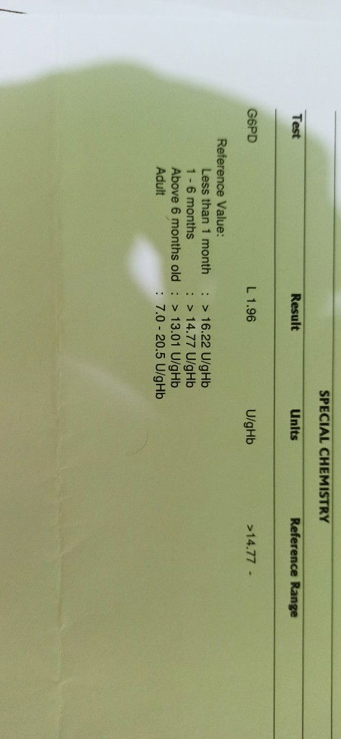 Positive po ba si Baby sa G6PD pag ganyan po? Thank you po.