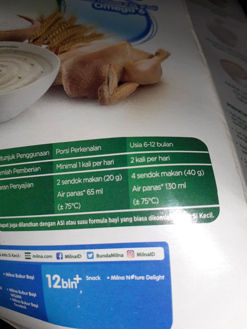 saran penyajian MPASI instan