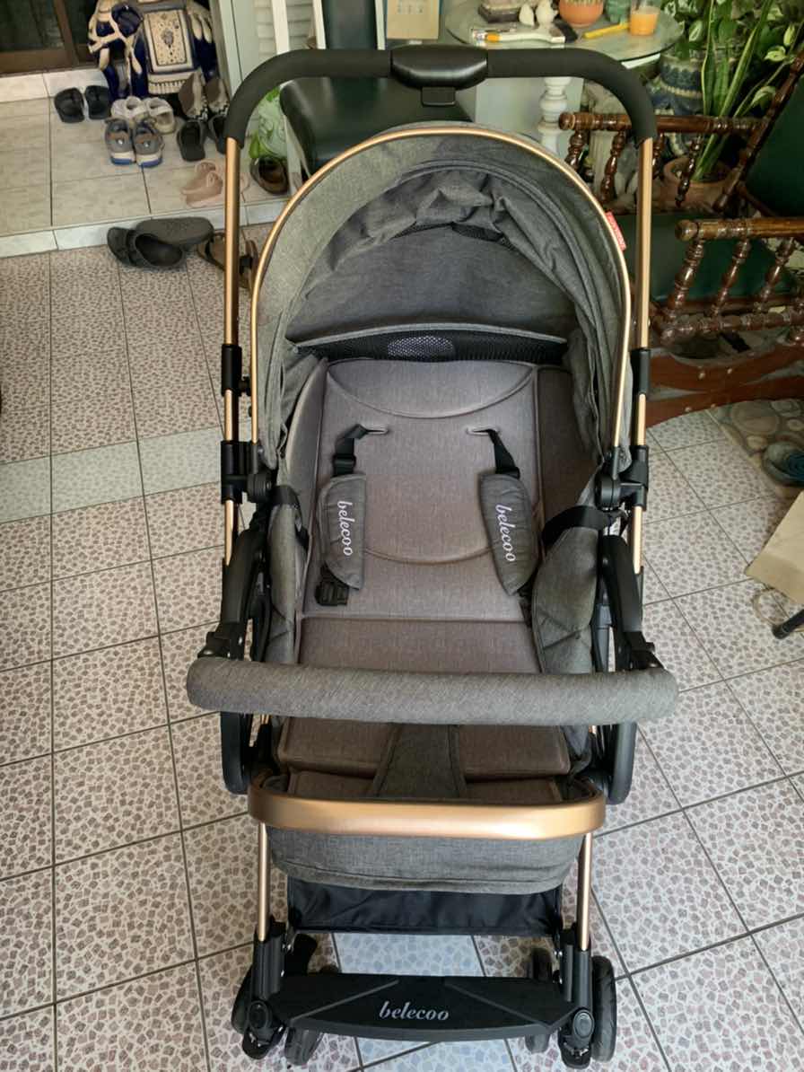 ขายรถเข็น Belecoo A8 (พับได้ เข็นได้2ทาง) สีเทา