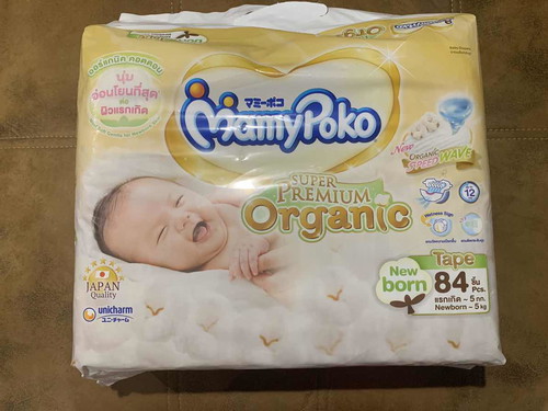 ส่งต่อ แพมเพิส MamyPoko Super Premium Organic แรกเกิด = 84 ชิ้น