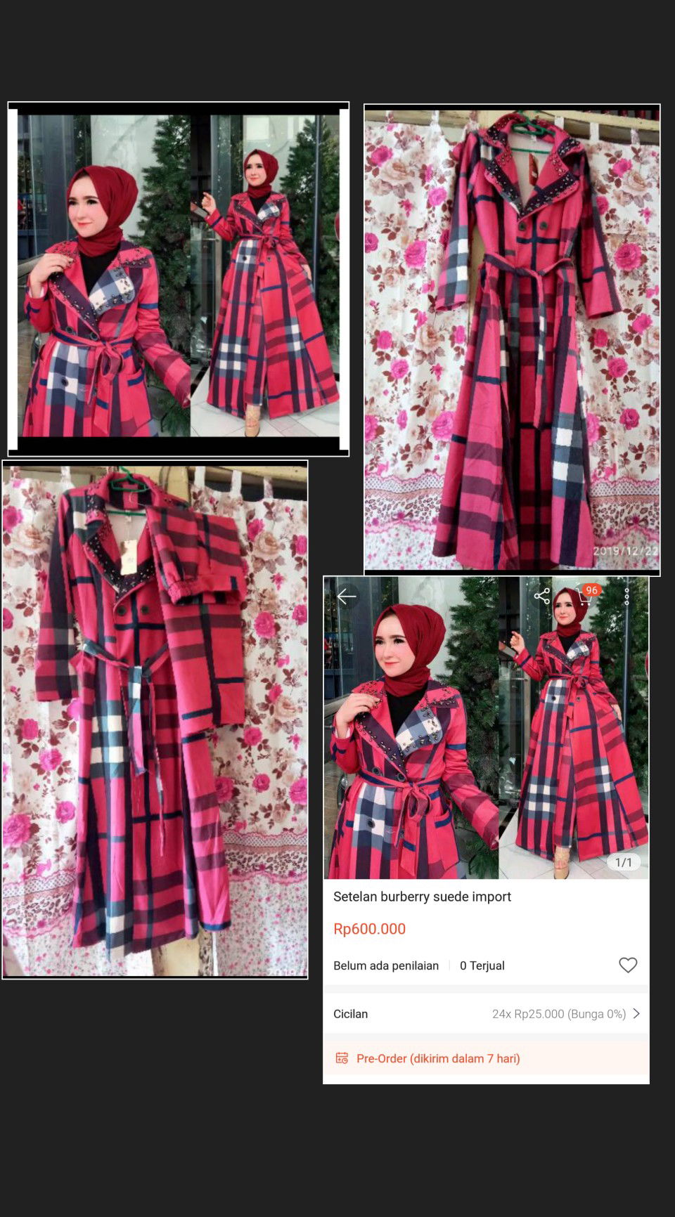 Setelan Dress Burberry