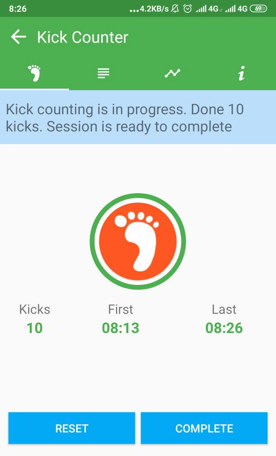 menghitung tendangan bayi