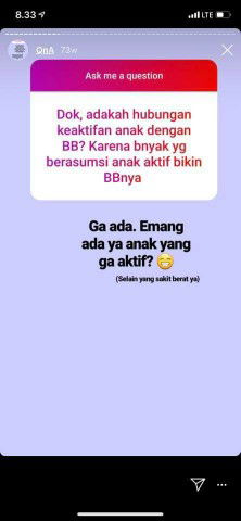 Bb ga naik tpi anak aktif