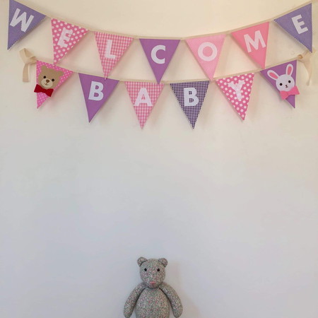 ธงผ้า welcome baby ราคาถูก ส่งฟรี