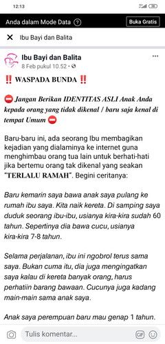 HATI-HATI! JANGAN BERIKAN IDENTITAS ASLI ANAK KEPADA ORANG YG TIDAK DIKENAL/BARU SAJA DIKENAL!