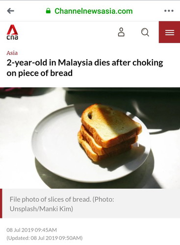 2yr old choked on bread