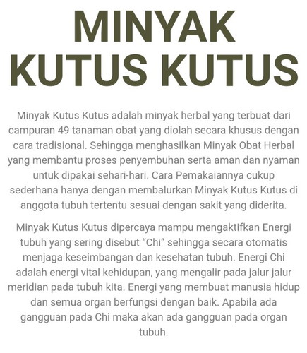 minyak kutus kutus