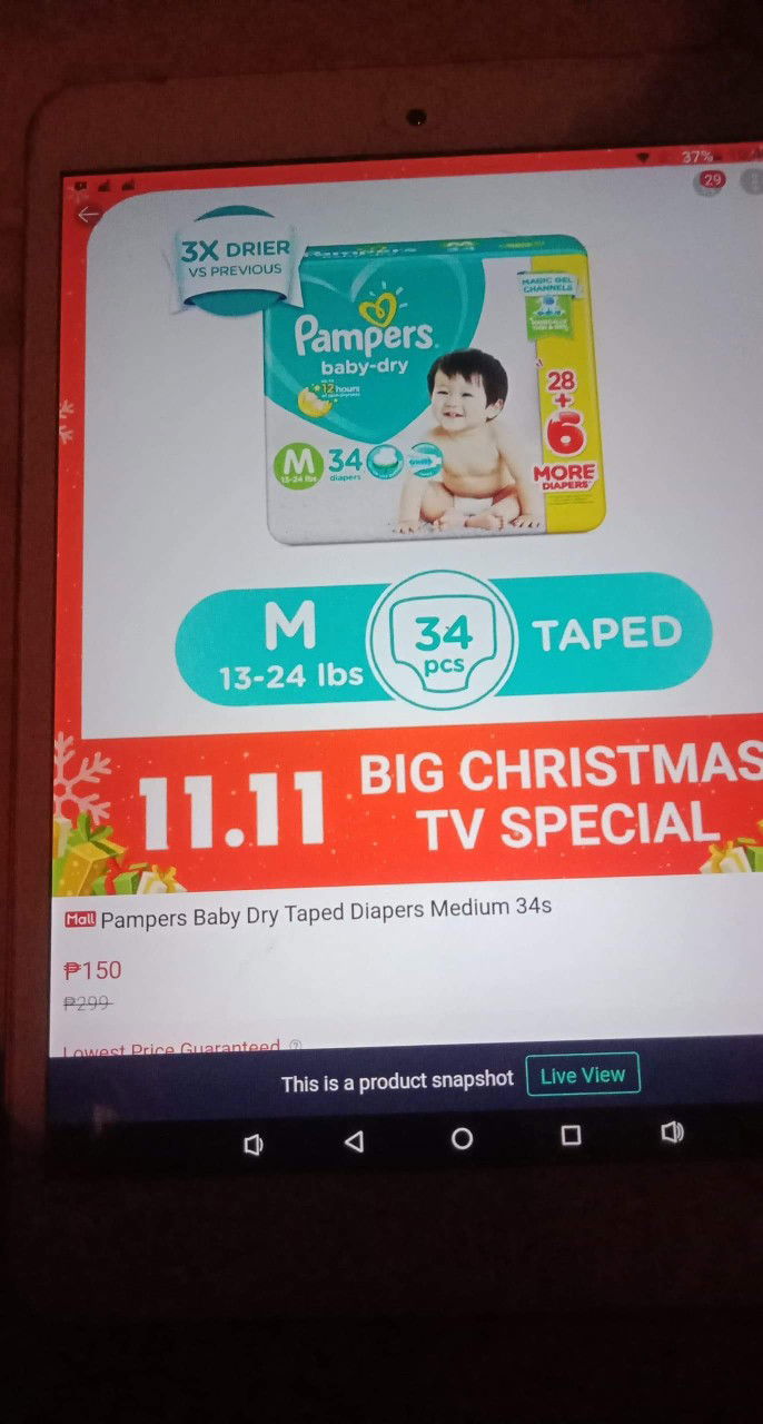 11.11. shoppee pampers..