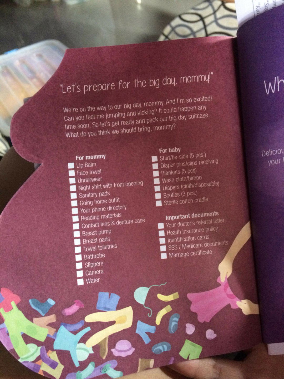 what things should be in your hospital and baby bag?