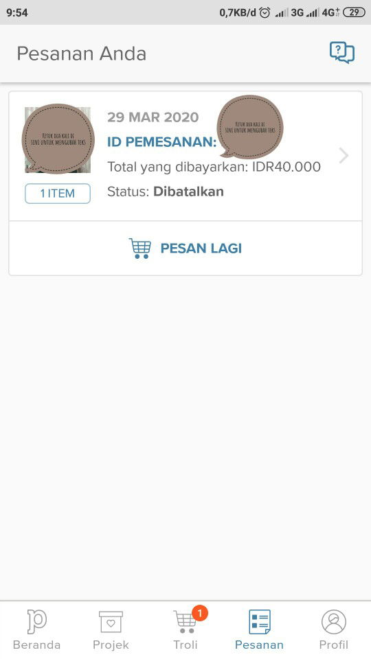 Orderan photobook ku dibatalkan