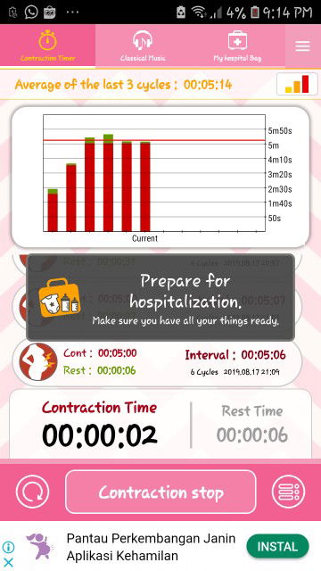 akurat ga ya aplikasi contraction timer