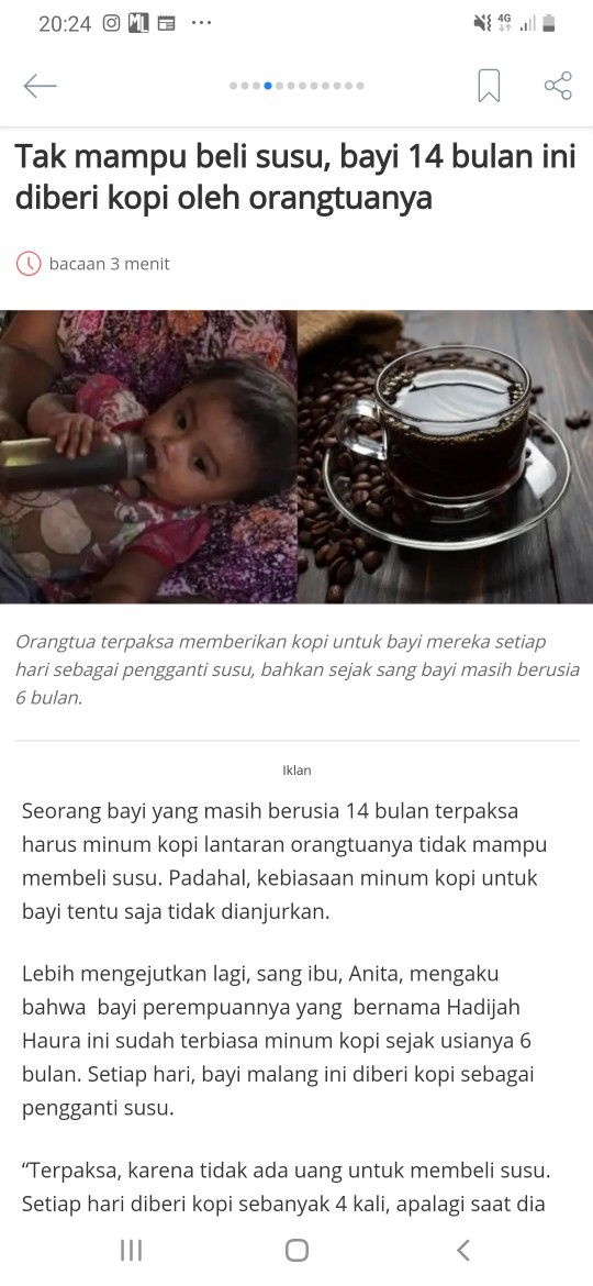 Baby Diberi Kopi Dari Usia 6 Bulan