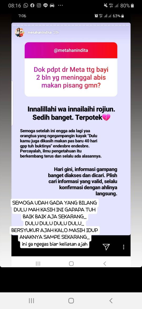 baby 2 bulan meninggal di kasih pisang