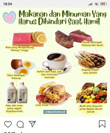 makanan dan minuman yg harus dihindari saat hamil