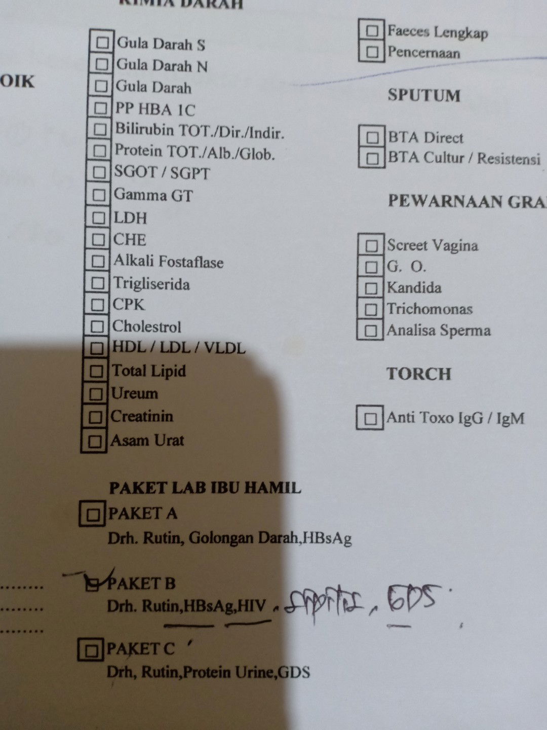 cek lab hamil 4 bulan