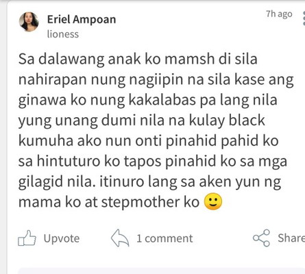 Dumi ng baby na pinahid sa gilagid