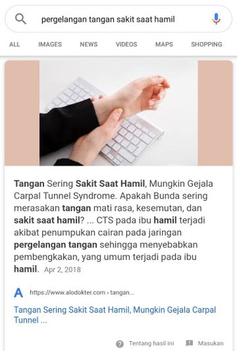 tiba2 sakit pergelangan tangan