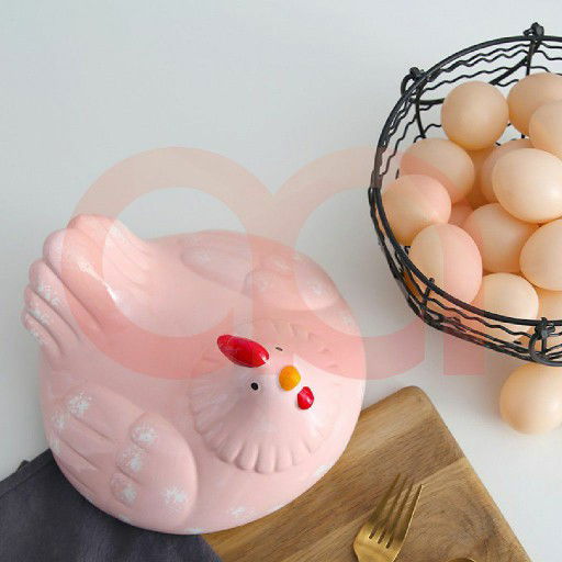 Free 🚚 : Ceramic chicken basket storage, fruits bekas telur kitchen simpanan