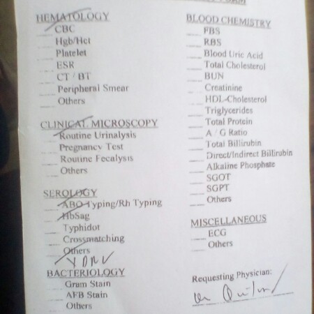 laboratory form