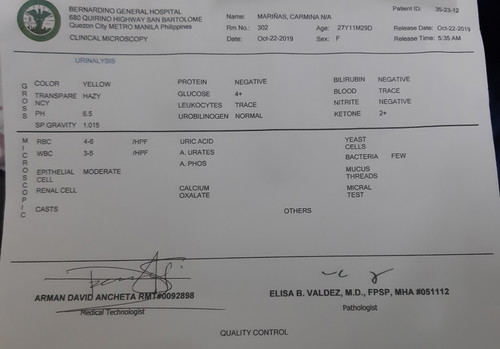urine test