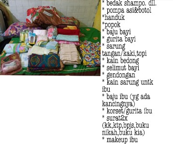 daftar barang untuk di bwa ke rs