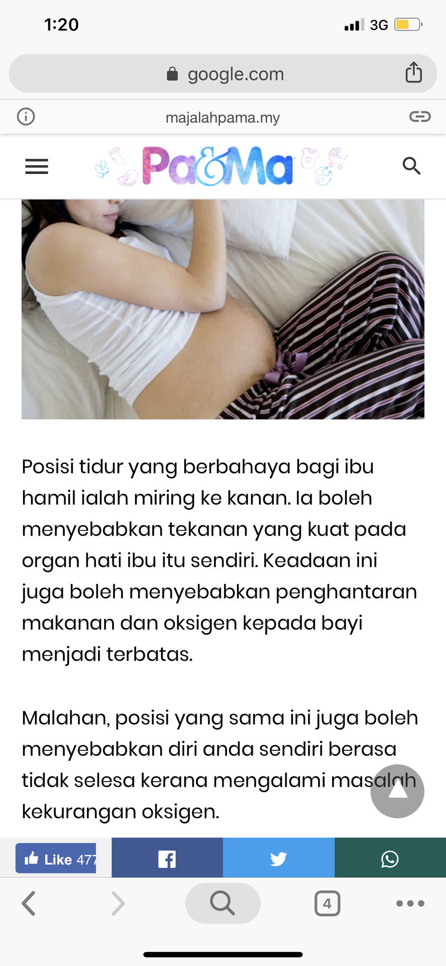 Posisi tidur bagi ibu mengandung